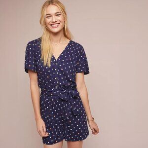 Anthropologie ETT:TWA Bartlett Romper in Navy - sz XS
